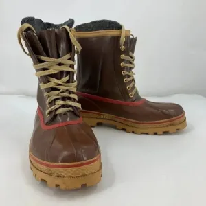 Vintage Men's Steel Shank Wool Lined Lace Up 100% Waterproof Duck Boots Size 11