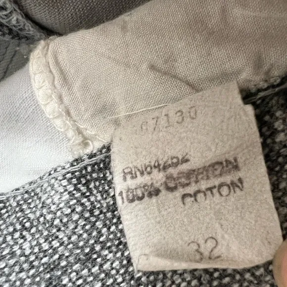 Vintage Motto Red Dot Pleated Trousers 32x34 Gray Textured Cotton Pant High Rise