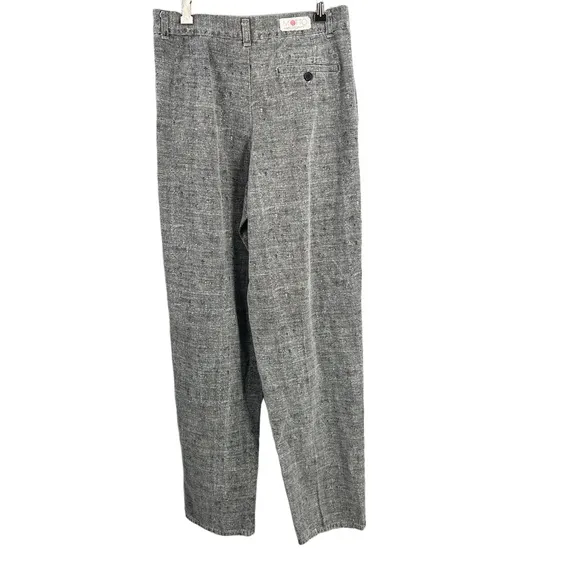Vintage Motto Red Dot Pleated Trousers 32x34 Gray Textured Cotton Pant High Rise