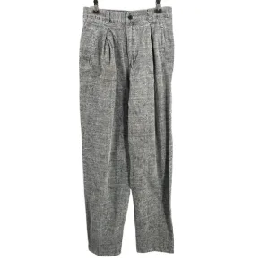 Vintage Motto Red Dot Pleated Trousers 32x34 Gray Textured Cotton Pant High Rise