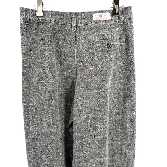 Vintage Motto Red Dot Pleated Trousers 32x34 Gray Textured Cotton Pant High Rise