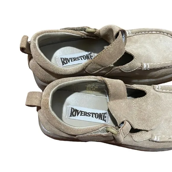 Vintage Riverstone Chunky Y2K Tan Leather Slip On Loafers