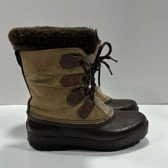 Vintage Sorel Alpine Boots sz 8 Wool Insulated Leather Waterpoof # K813