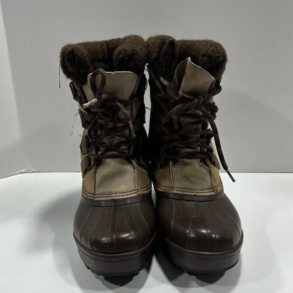 Vintage Sorel Alpine Boots sz 8 Wool Insulated Leather Waterpoof # K813