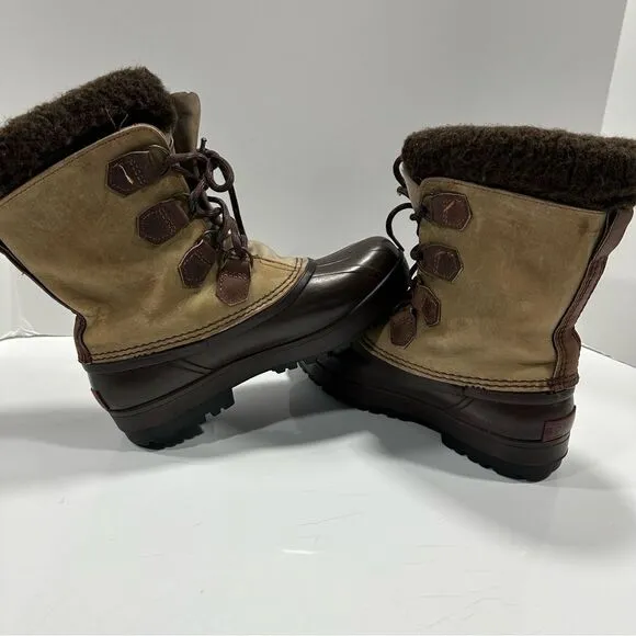 Vintage Sorel Alpine Boots sz 8 Wool Insulated Leather Waterpoof # K813