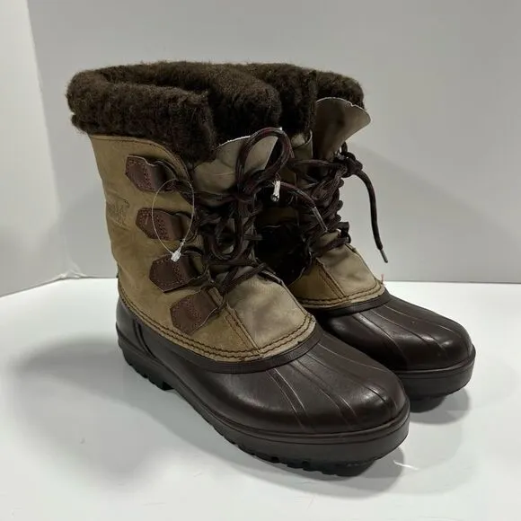 Vintage Sorel Alpine Boots sz 8 Wool Insulated Leather Waterpoof # K813