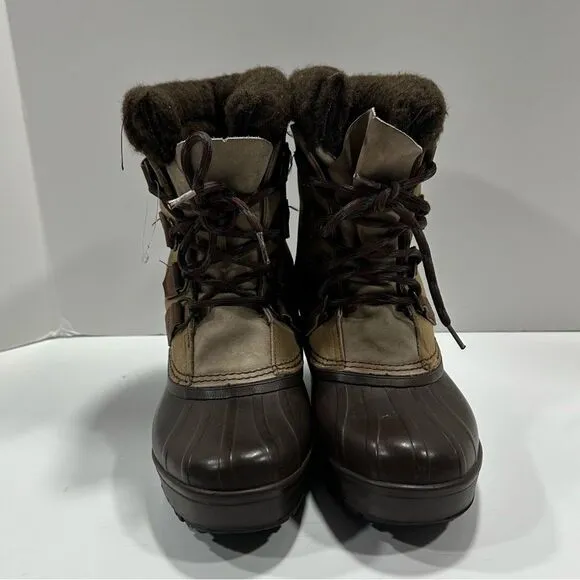 Vintage Sorel Alpine Boots sz 8 Wool Insulated Leather Waterpoof # K813