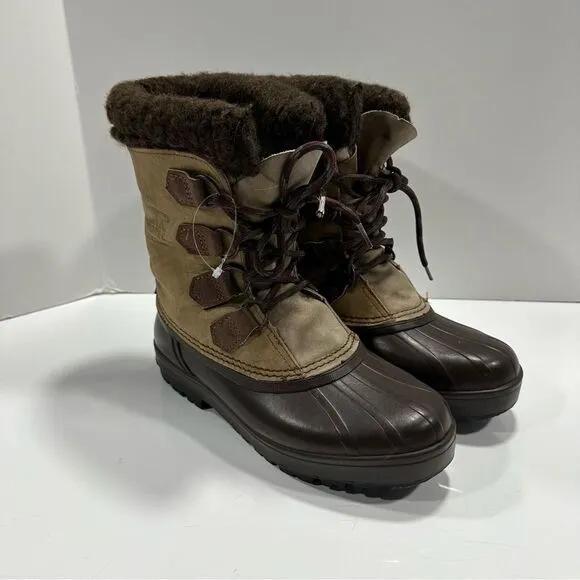 Vintage Sorel Alpine Boots sz 8 Wool Insulated Leather Waterpoof # K813
