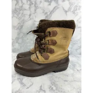 Vintage Sorel Alpine Boots sz 8 Wool Insulated Leather Waterpoof # K813