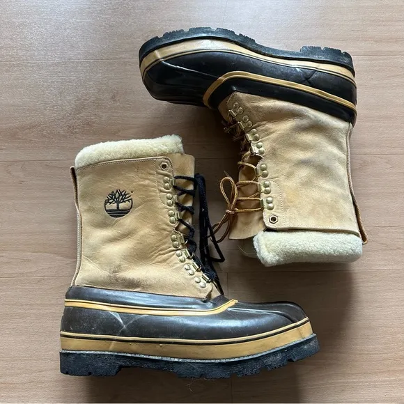 Vintage Timberland Heavy Duty Winter Snow Boots Snowmobile Sledding Hiking Boots