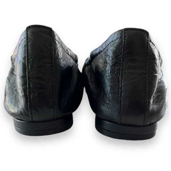 VIONIC Alexa Dress Flat Ballet Shoe In Textured Black Leather Size 8