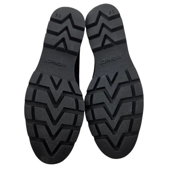 Vionic Ava Wedge Loafers Womens 9.5 Black Suede Orthotic Comfort Casual Career