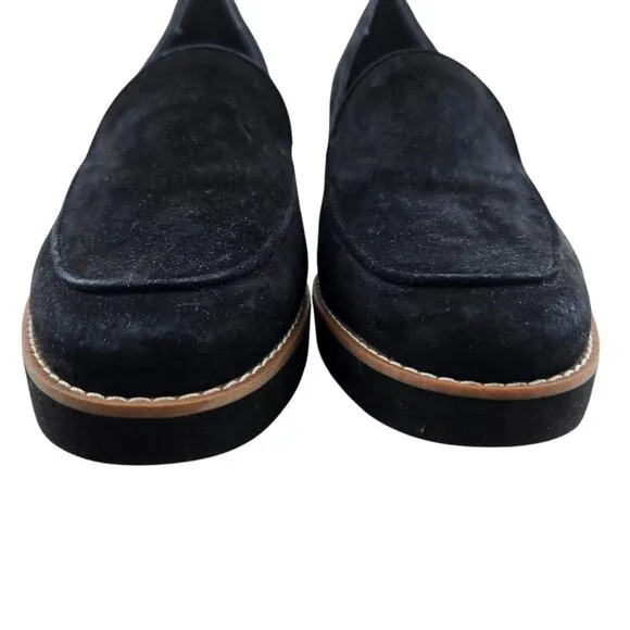 Vionic Ava Wedge Loafers Womens 9.5 Black Suede Orthotic Comfort Casual Career