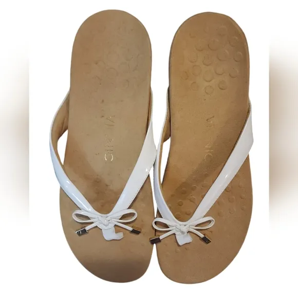 Vionic Bella II Flip-Flops White Women's Size 10