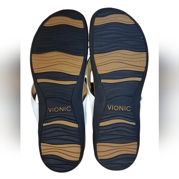 Vionic Bella II Flip-Flops White Women's Size 10