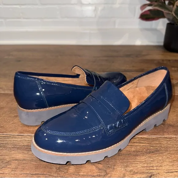 Vionic Cheryl II Blue Patent Leather Loafers