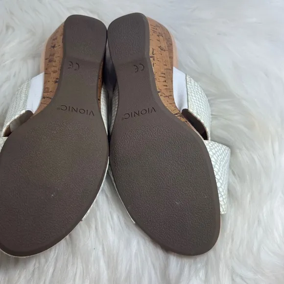 Vionic Leticia Women's Sandals Embossed Lizard Print Wedge Slide Size 6