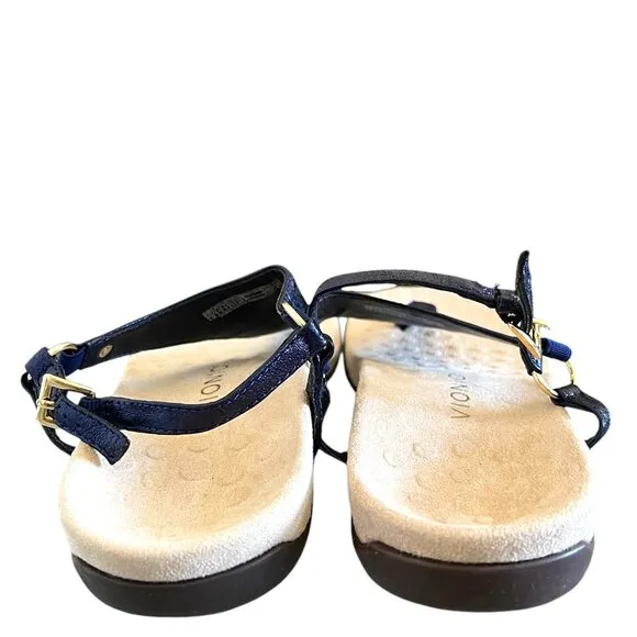 Vionic NEW Rest Kirra Metallic Blue Supportive Sandals Size 9