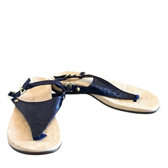 Vionic NEW Rest Kirra Metallic Blue Supportive Sandals Size 9