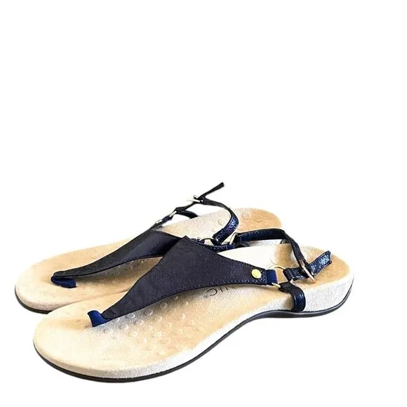 Vionic NEW Rest Kirra Metallic Blue Supportive Sandals Size 9