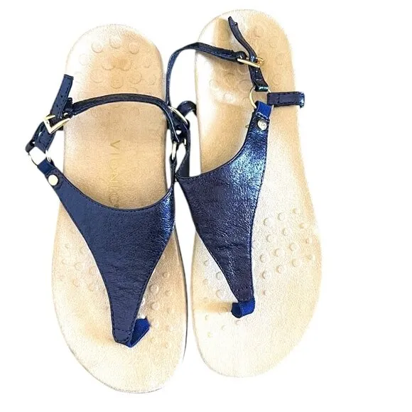 Vionic NEW Rest Kirra Metallic Blue Supportive Sandals Size 9