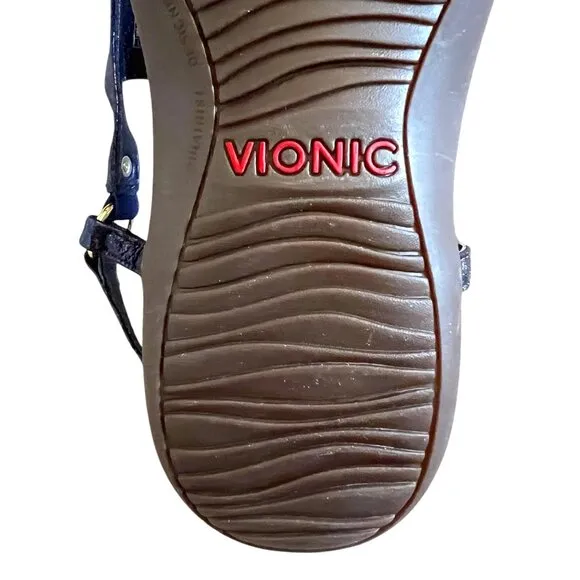 Vionic NEW Rest Kirra Metallic Blue Supportive Sandals Size 9