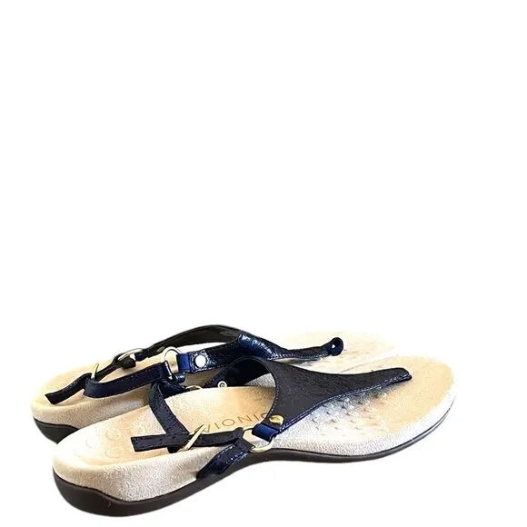 Vionic NEW Rest Kirra Metallic Blue Supportive Sandals Size 9