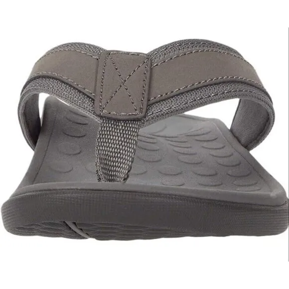Vionic‎ Orthotic Tide Sandal Flip Flop Charcoal Gray Mens 7  Arch Support New
