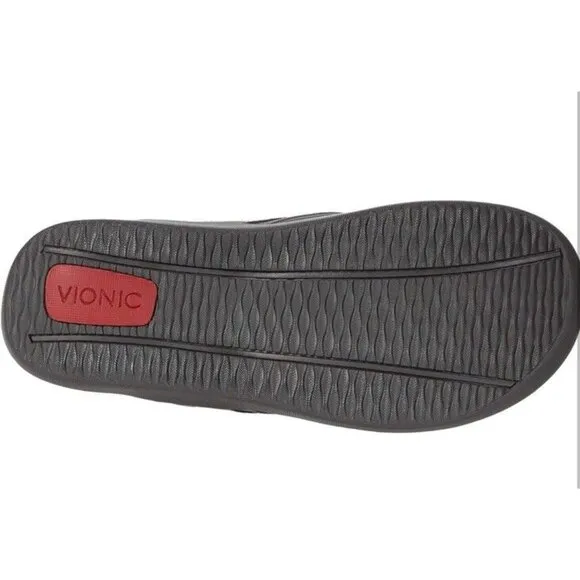 Vionic‎ Orthotic Tide Sandal Flip Flop Charcoal Gray Mens 7  Arch Support New