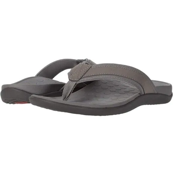 Vionic‎ Orthotic Tide Sandal Flip Flop Charcoal Gray Mens 7  Arch Support New