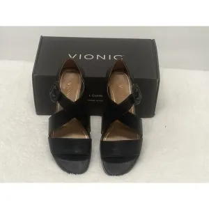 Vionic Pacifica Women's Strappy Comfort Sandal Black Size 6.5