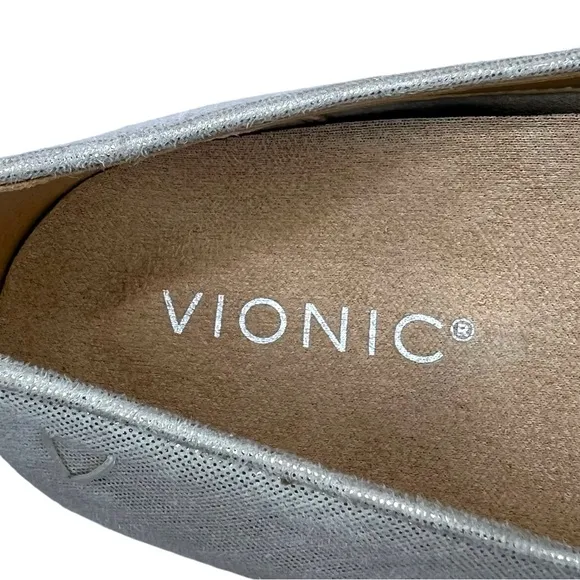 Vionic Willa II Flats Silver Womens 8.5