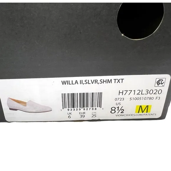 Vionic Willa II Flats Silver Womens 8.5