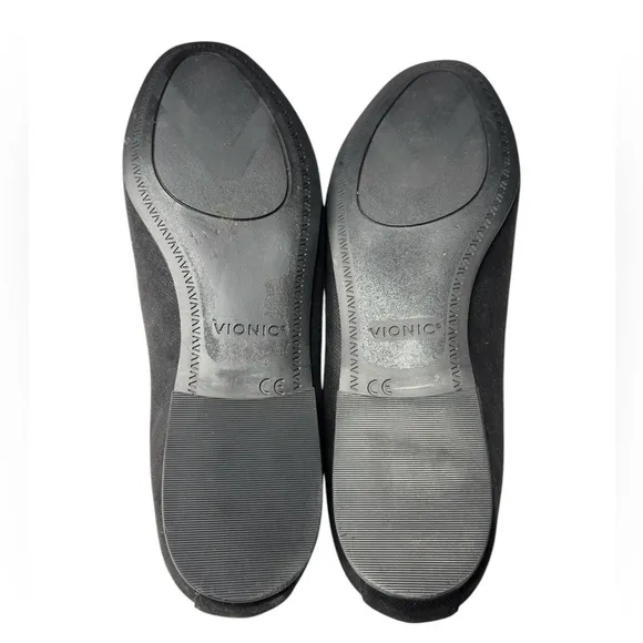 Vionic Willa II Shimmer Textile Black Flats Comfort Shoe Size 8.5 Arch Support