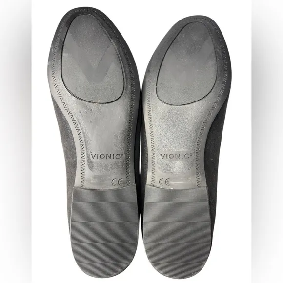 Vionic Willa II Shimmer Textile Black Flats Comfort Shoe Size 8.5 Arch Support