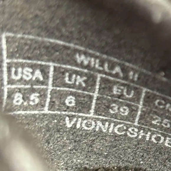 Vionic Willa II Shimmer Textile Black Flats Comfort Shoe Size 8.5 Arch Support