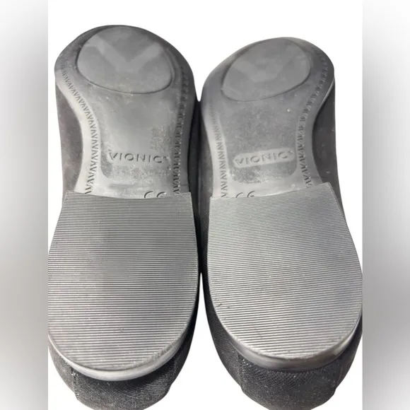 Vionic Willa II Shimmer Textile Black Flats Comfort Shoe Size 8.5 Arch Support
