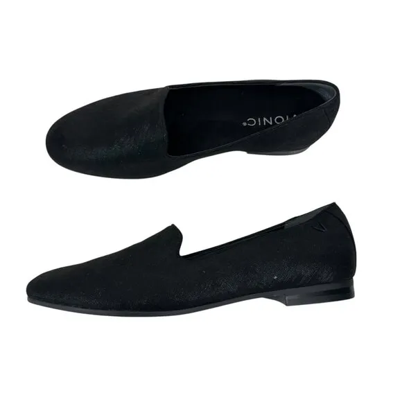 Vionic Willa II Womens Black Slip-On Loafers Flat Shoes Size 6.5 Comfort Casual