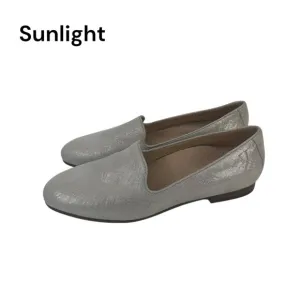 Vionic Women Silver Metallic Slip-On Loafers Comfort Shoes SZ 6 Textile Upper