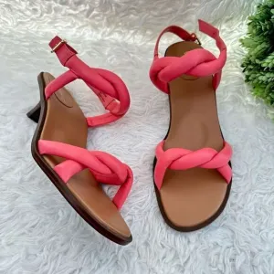 Vionic Women's Freesia Angelica Puffy Strap Heel Sandals in Shell Pink sz 9 NEW