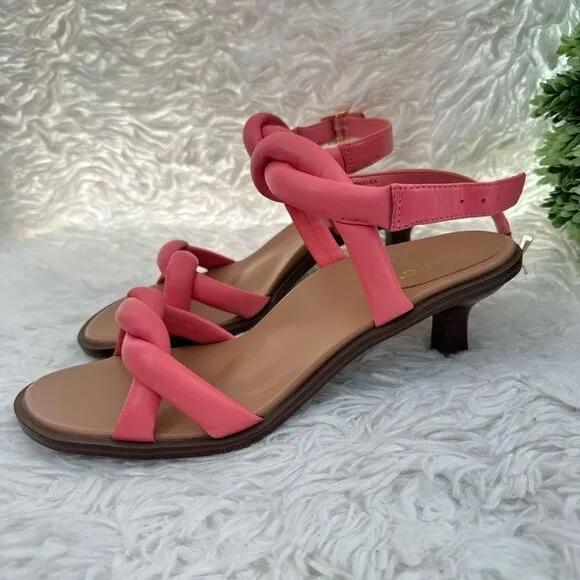 Vionic Women's Freesia Angelica Puffy Strap Heel Sandals in Shell Pink sz 9 NEW