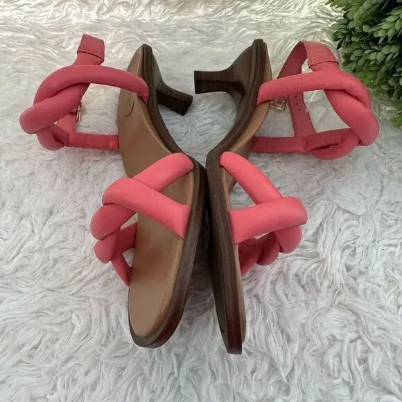 Vionic Women's Freesia Angelica Puffy Strap Heel Sandals in Shell Pink sz 9 NEW