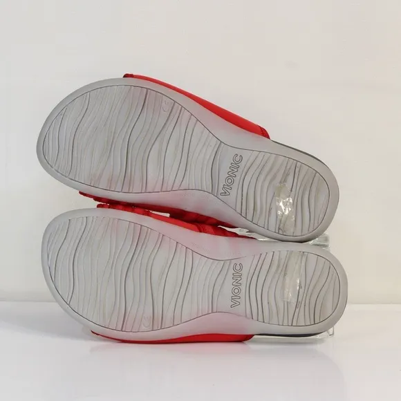 Vionic Women's Sarah Red Adjustable Sport Slide Sandal NWOT