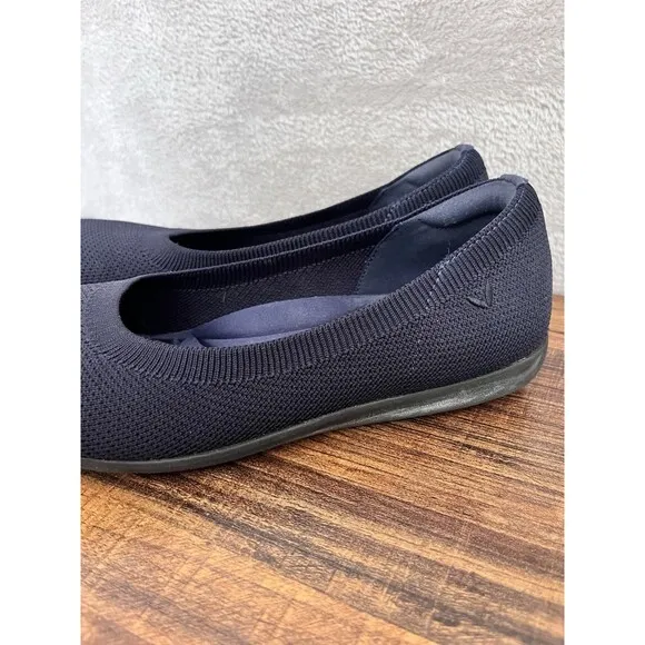Vivaia Round-Toe Flats (Claire) Women's Navy Knit Comfort Ballet Flats 38.5