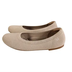 Vivaia Tan Textured Flats Rounded Toe Knit Flats Sz 10 (41.5)
