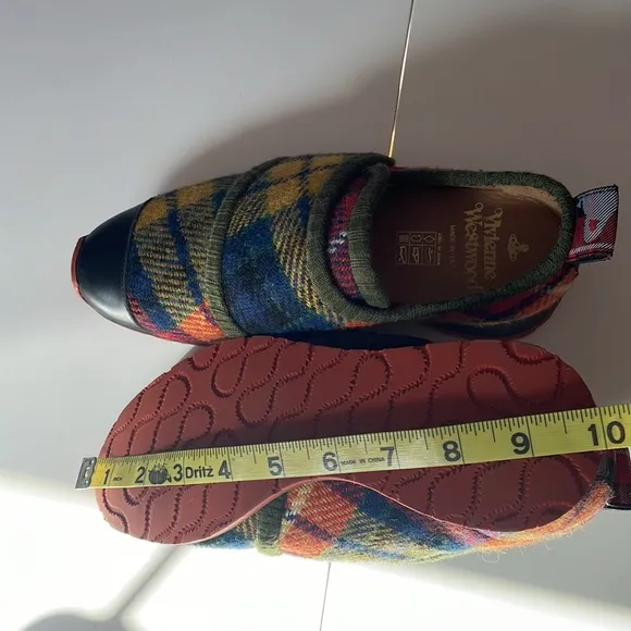 Vivienne Westwood Plaid Velcro Flats |NWOT| Tartan Wool Sneakers | Made in Italy