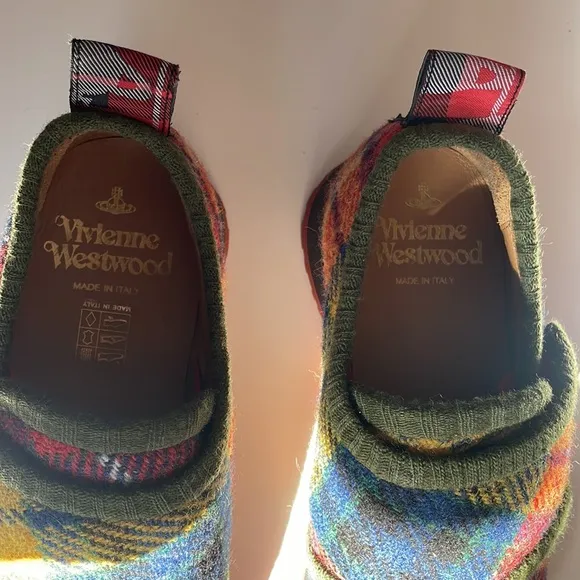 Vivienne Westwood Plaid Velcro Flats |NWOT| Tartan Wool Sneakers | Made in Italy