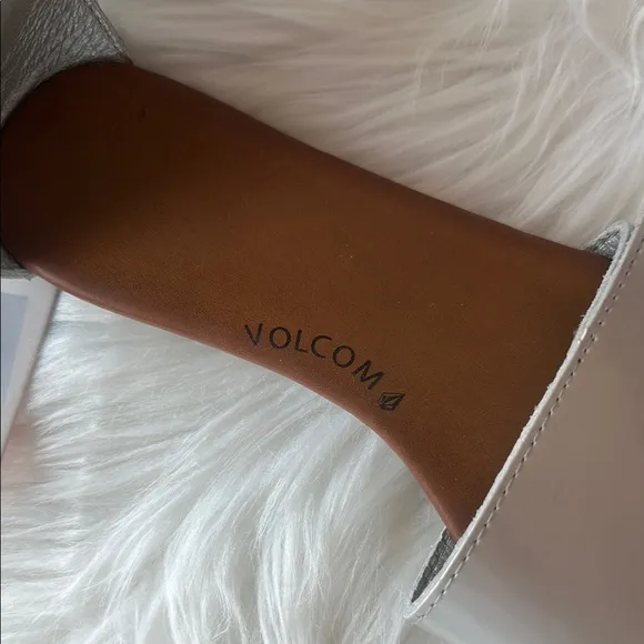 Volcom Black and Silver Slide Sandals Modern Minimalist Design