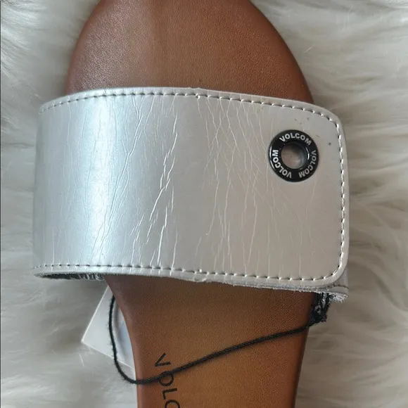 Volcom Black and Silver Slide Sandals Modern Minimalist Design