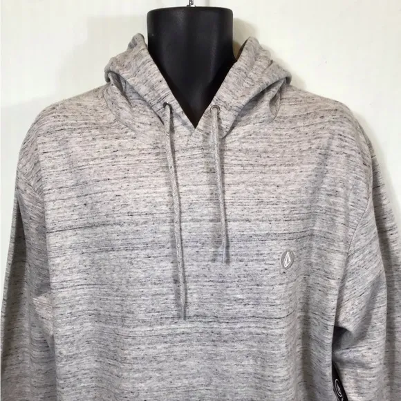 Volcom Mens Foreman Pullover Fleece Hoodie Size XXL Gray Lightweight Sweatshirt